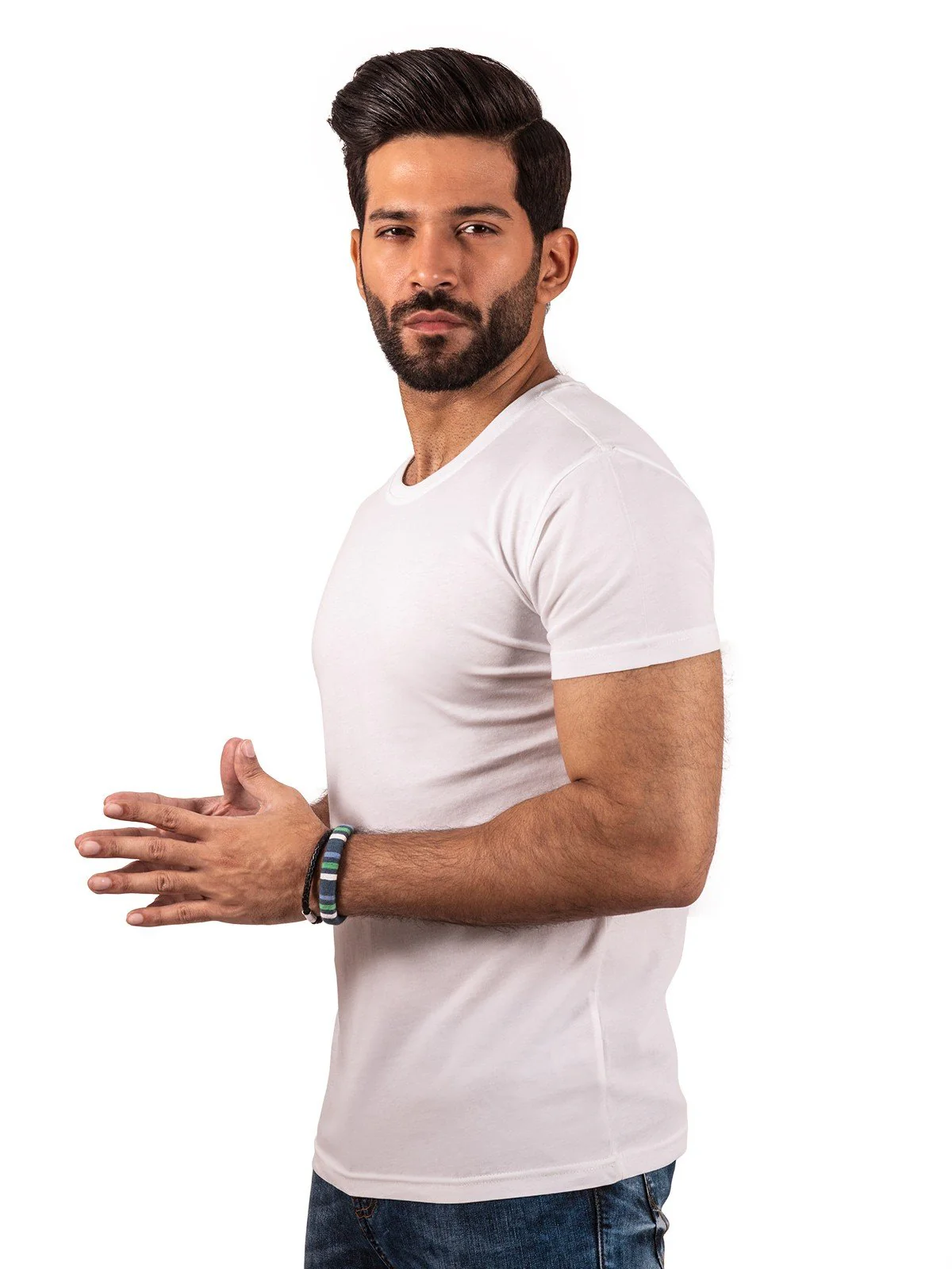 Men's White Basic Tee - EMTBT20-001 - Image 5
