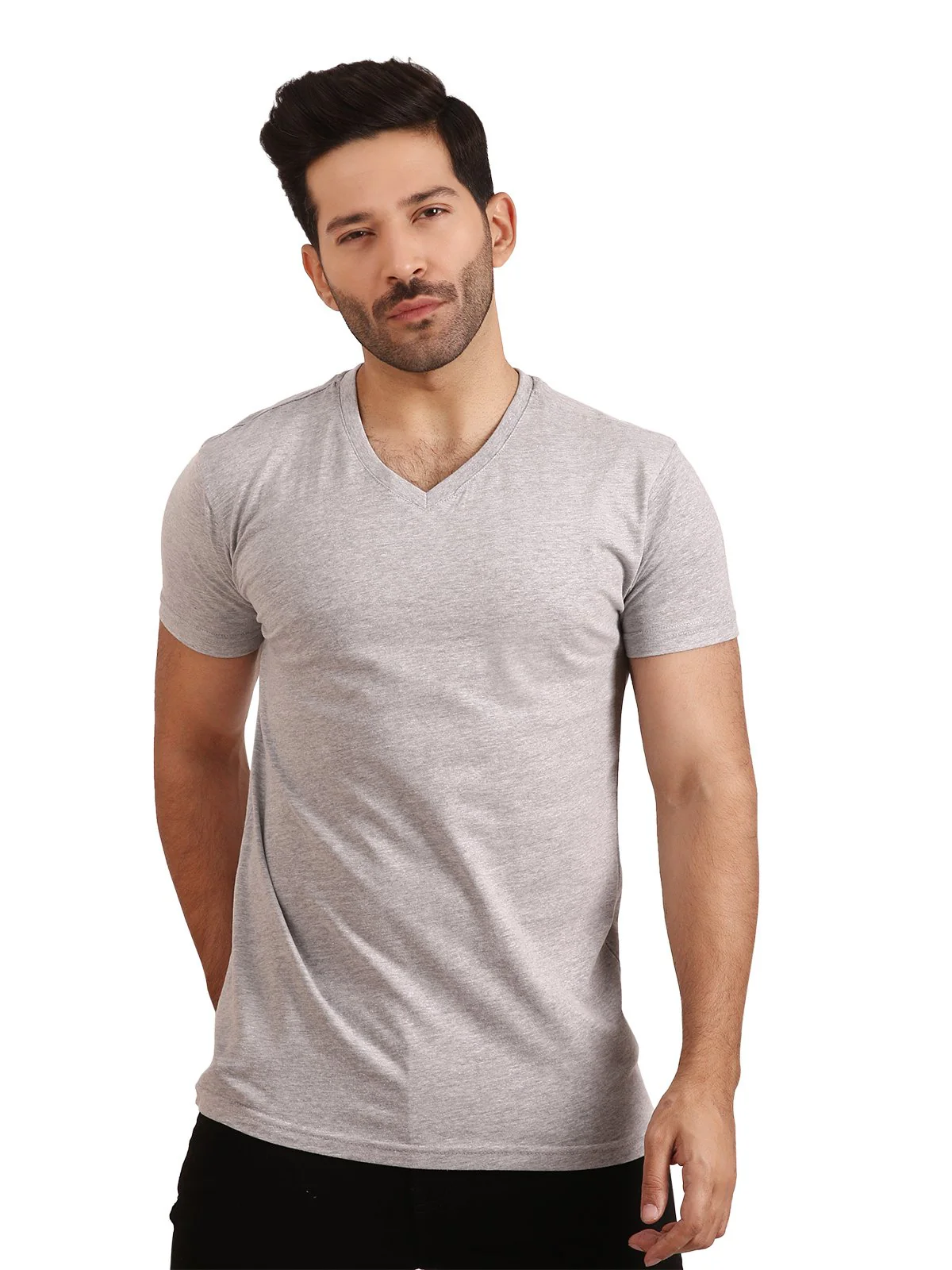 Men's Heather Grey Basic Tee - EMTBT20-011