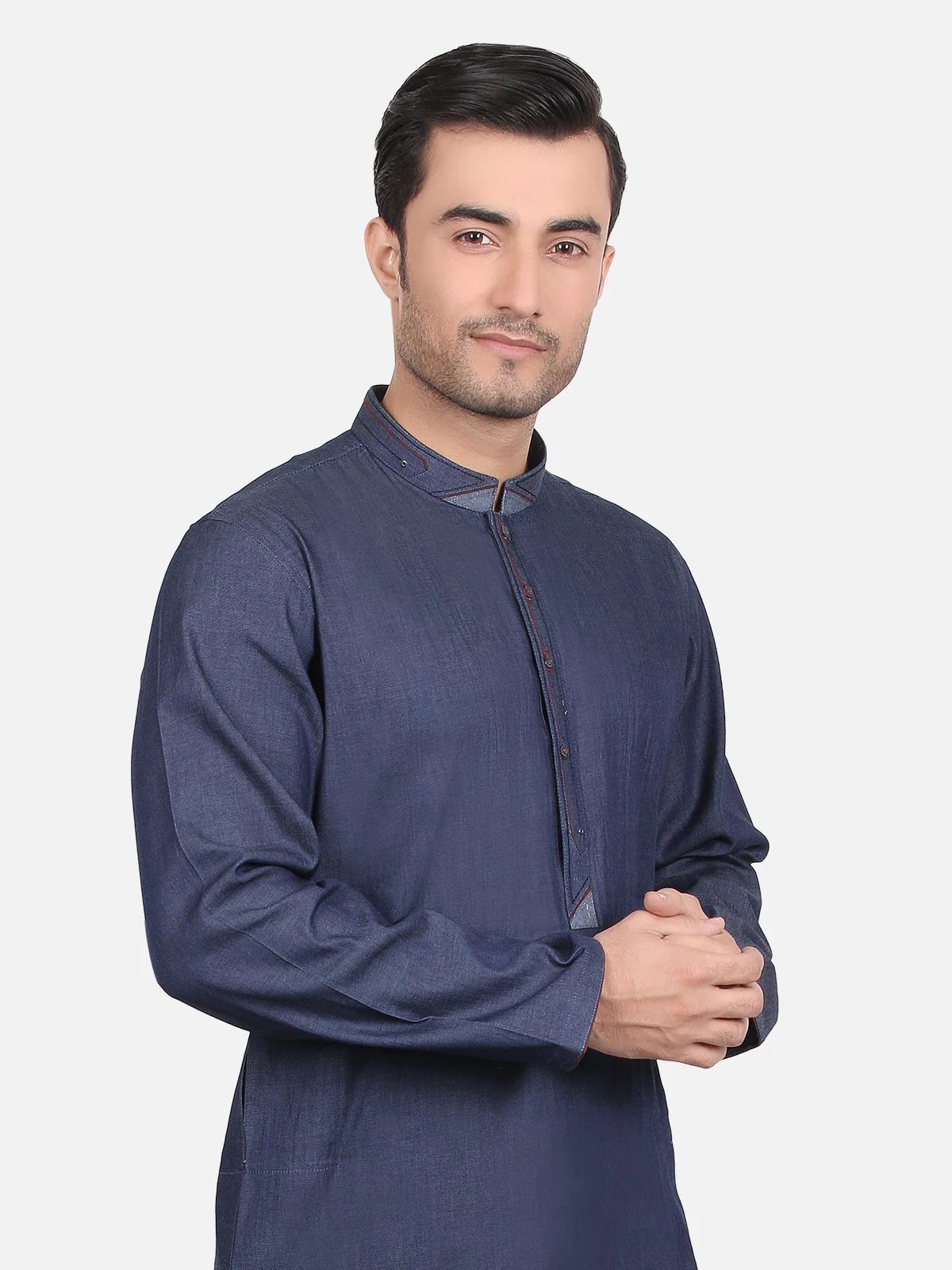 Men's Blue Kurta - EMTK18S-9581 - Image 2