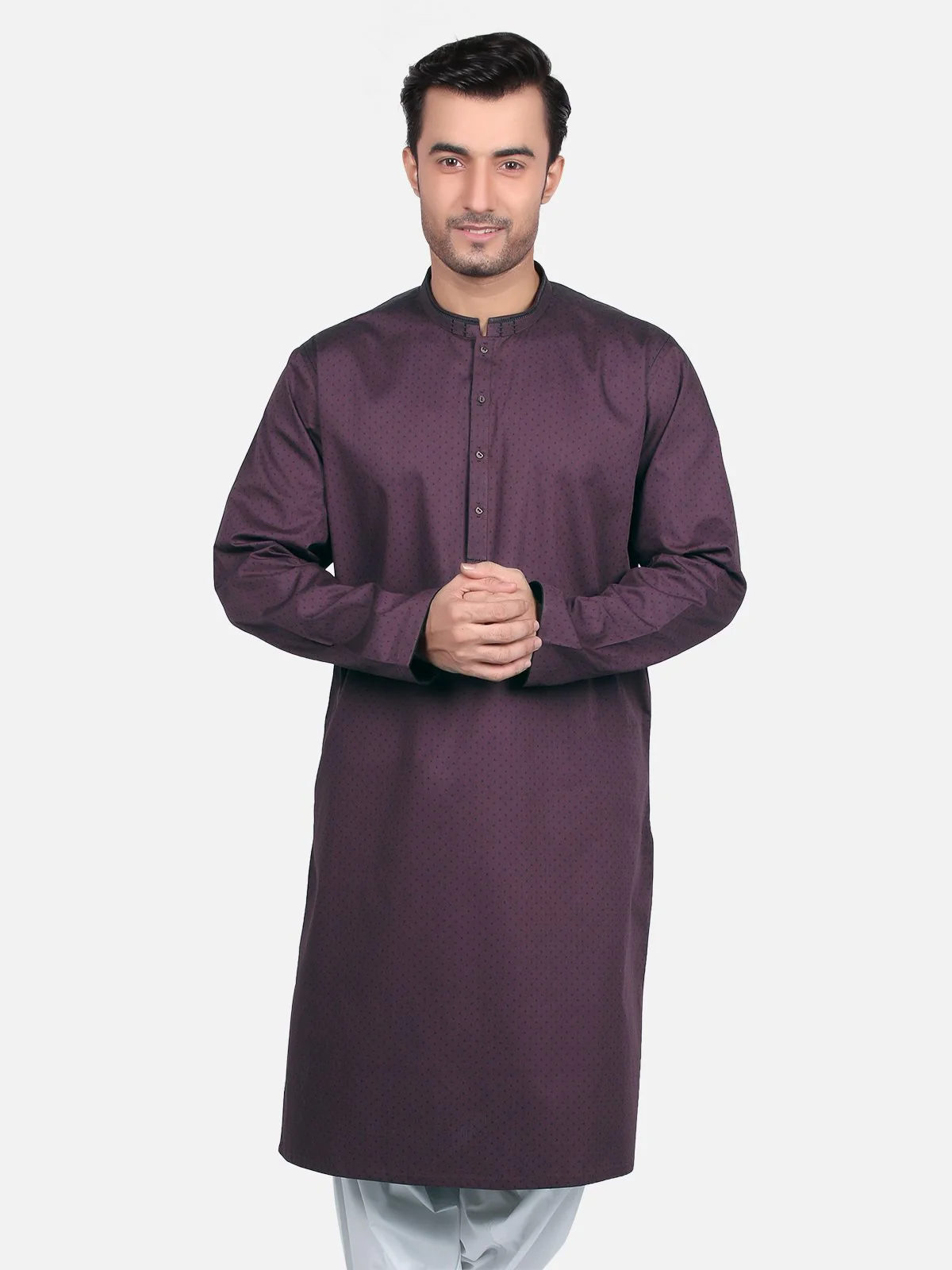 Men's Burgundy Kurta - EMTK19S-9672
