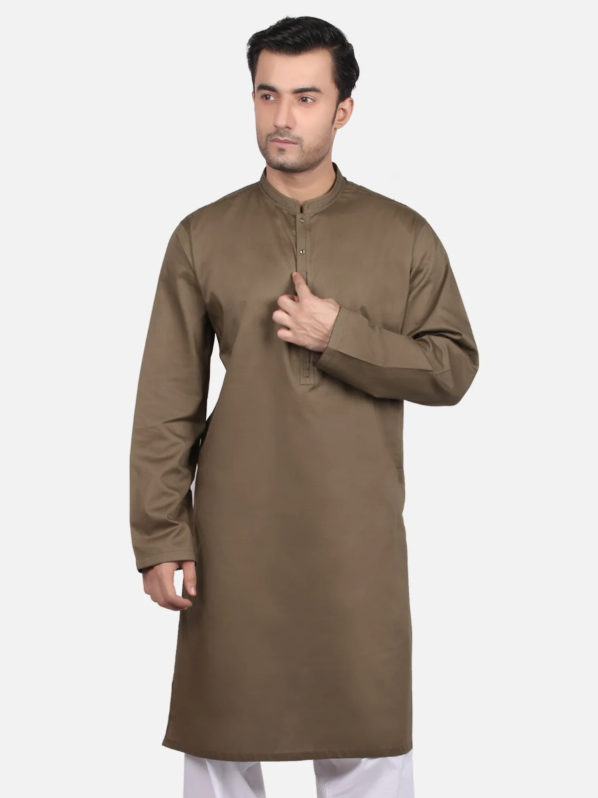 Men's Olive Kurta - EMTK19S-9678