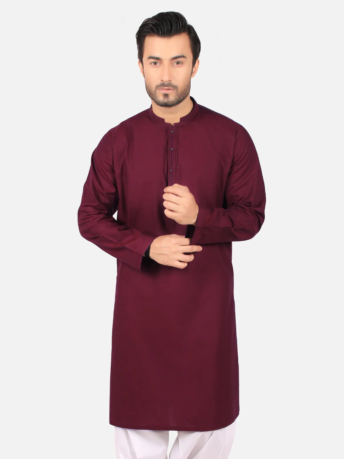 Men's Maroon Kurta - EMTK19S-9766