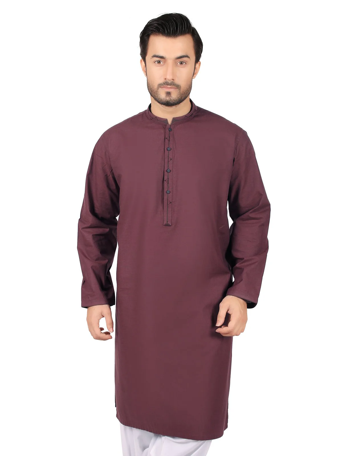 Men's Burgundy Kurta - EMTK19S-9768