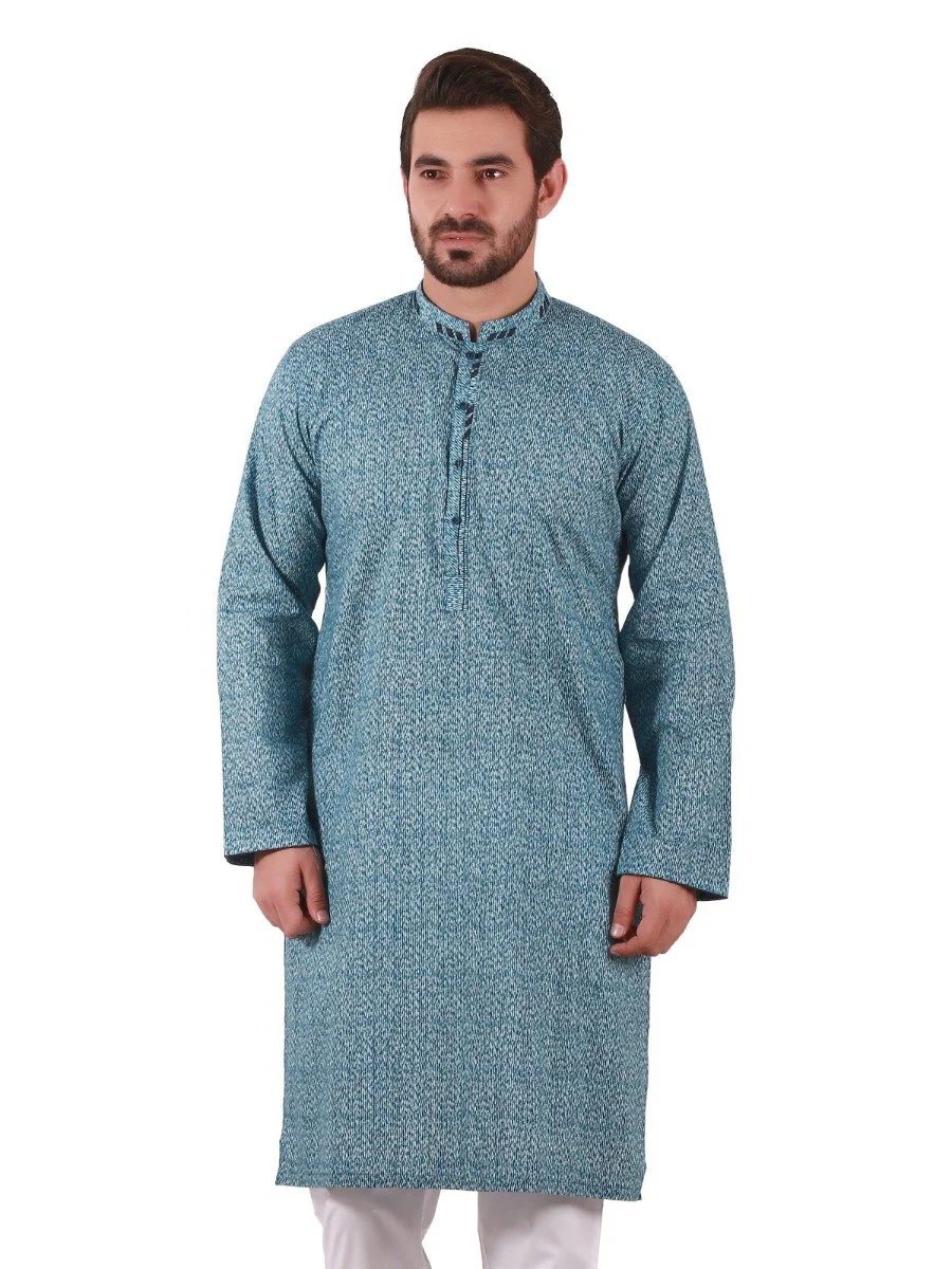 Men's Ocean Blue Kurta - EMTK20S-9837