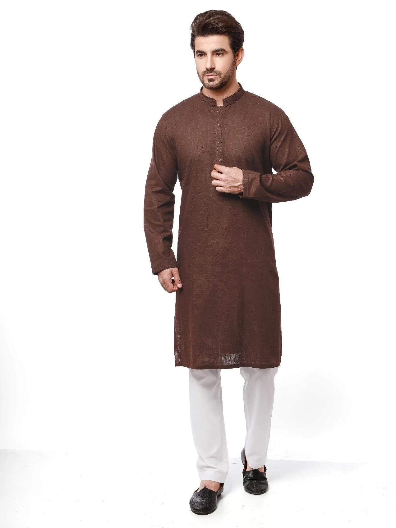Men's Chocolate Brown Kurta - EMTK21S-99053