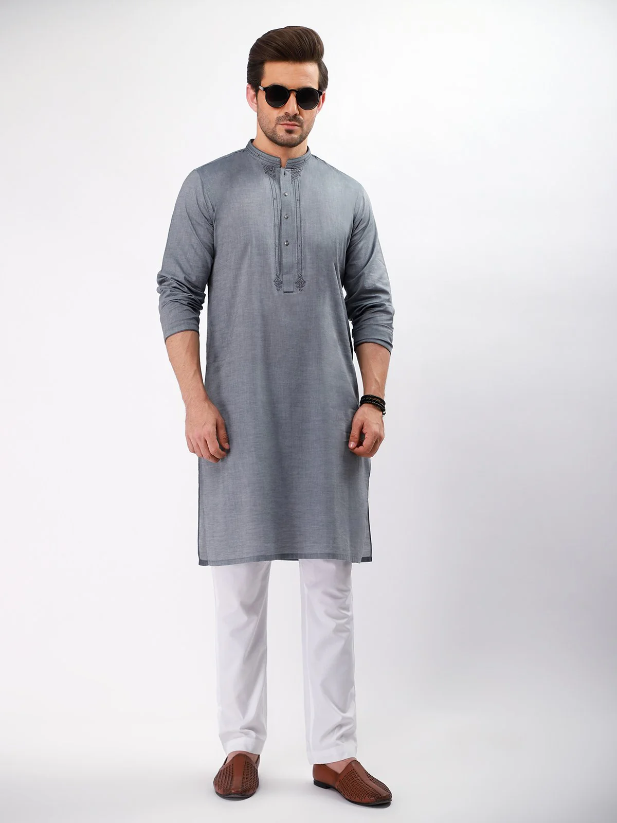 Men's Grey Kurta - EMTK21S-99066