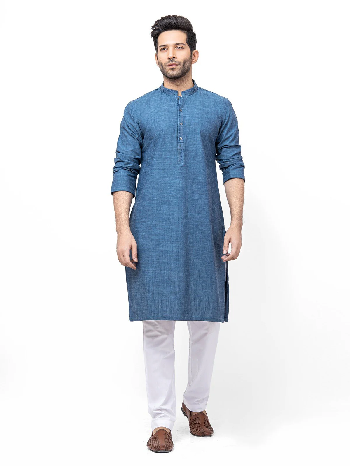 Men's Teal Blue Kurta - EMTK21S-99156