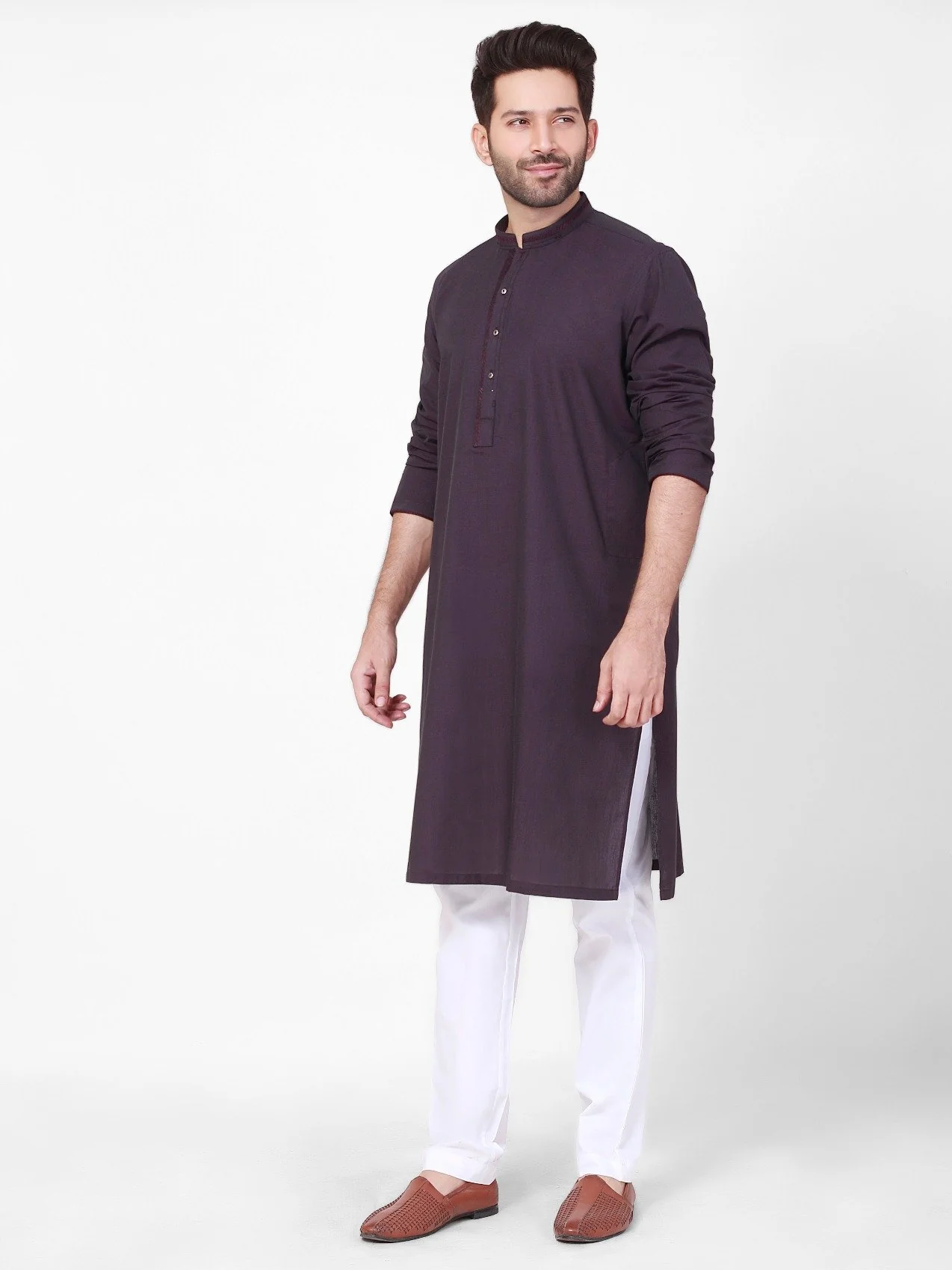 Men's Purple Kurta - EMTK22S-99106