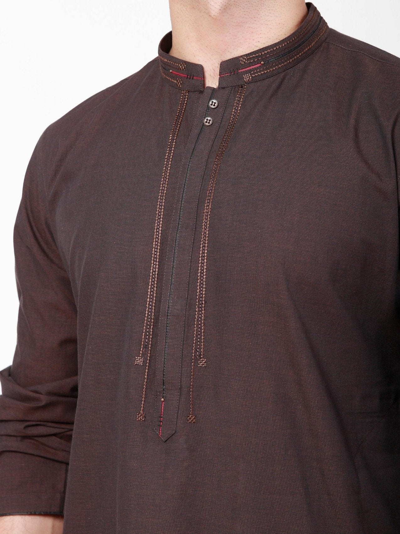 Men's Brown Kurta - EMTK22S-99110 - Image 5