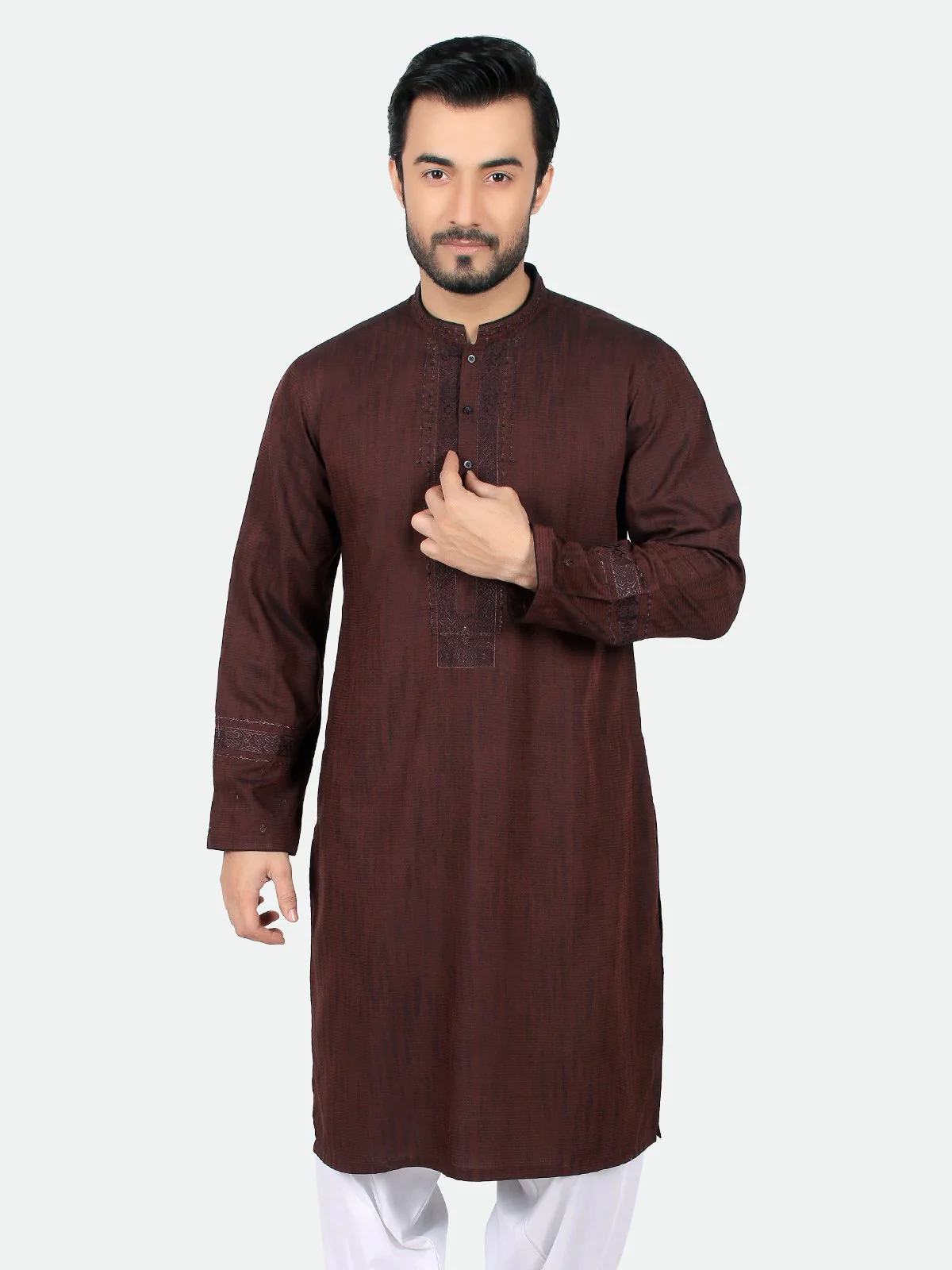 Men's Dark Maroon Kurta Ceremonial - EMTKC18-031
