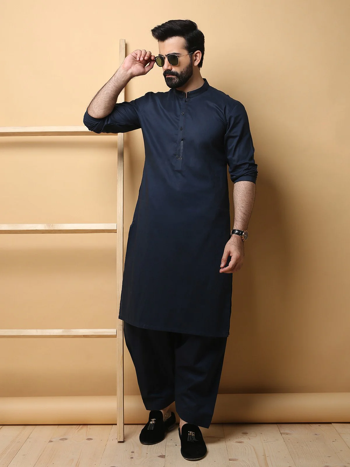 Men's New Navy Shalwar Kameez - EMTKS19-009