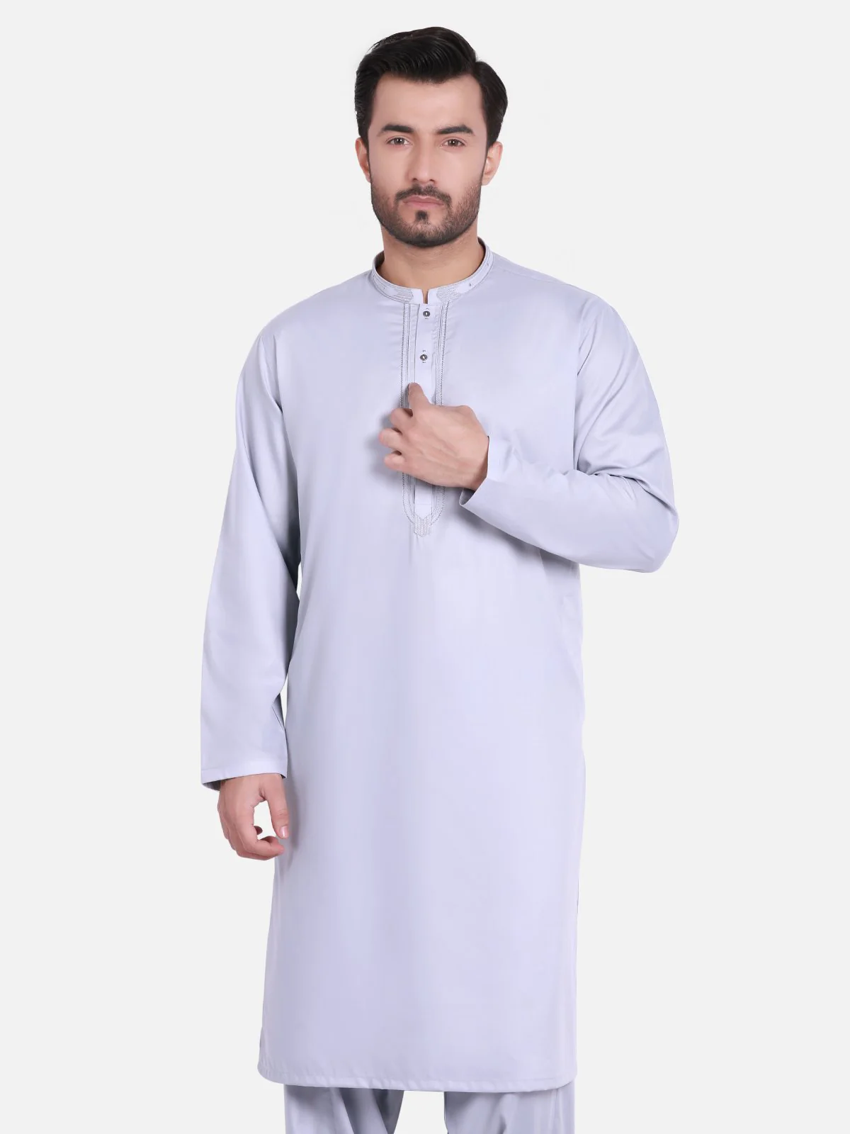 Men's Ash Grey Shalwar Kameez - EMTKS19S-40705