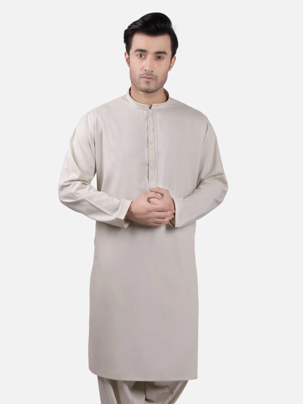 Men's Beige Shalwar Kameez - EMTKS19S-40709