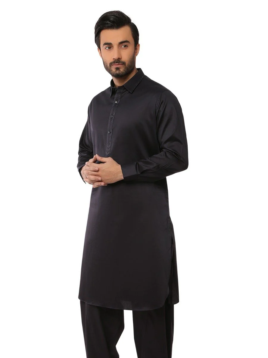 Men's Mid Night Blue Shalwar Kameez - EMTKS19S-40788