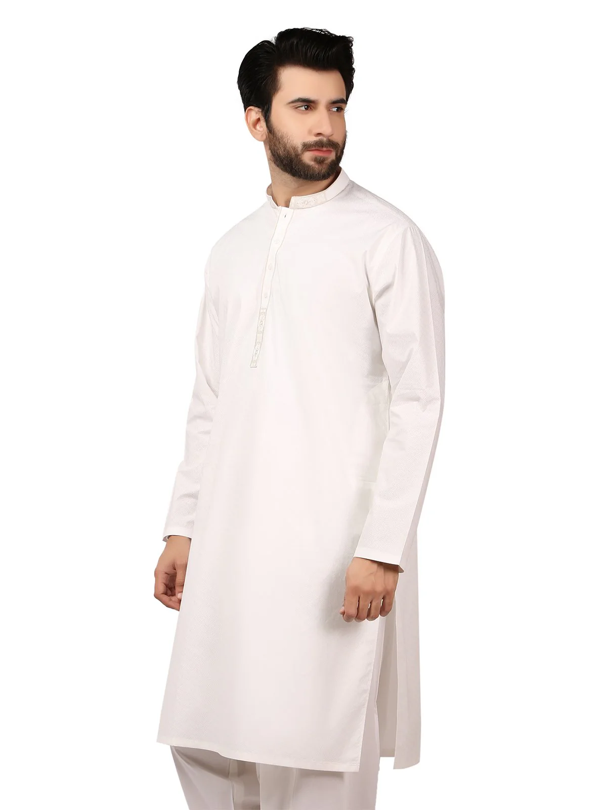 Men's Off White Shalwar Kameez - EMTKS19S-40789