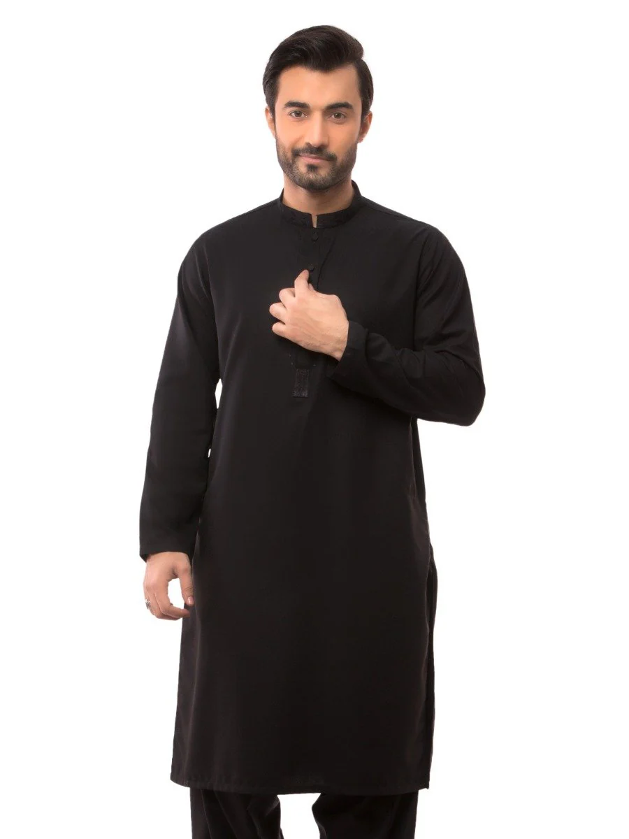 Men's Black Shalwar Kameez - EMTKS19S-40794