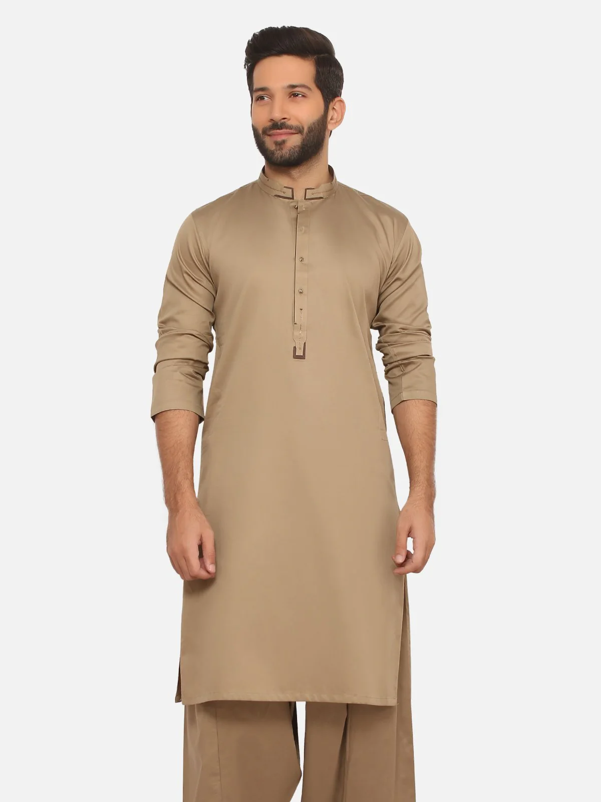 Men's Light Mehndi Shalwar Kameez - EMTKS20-049