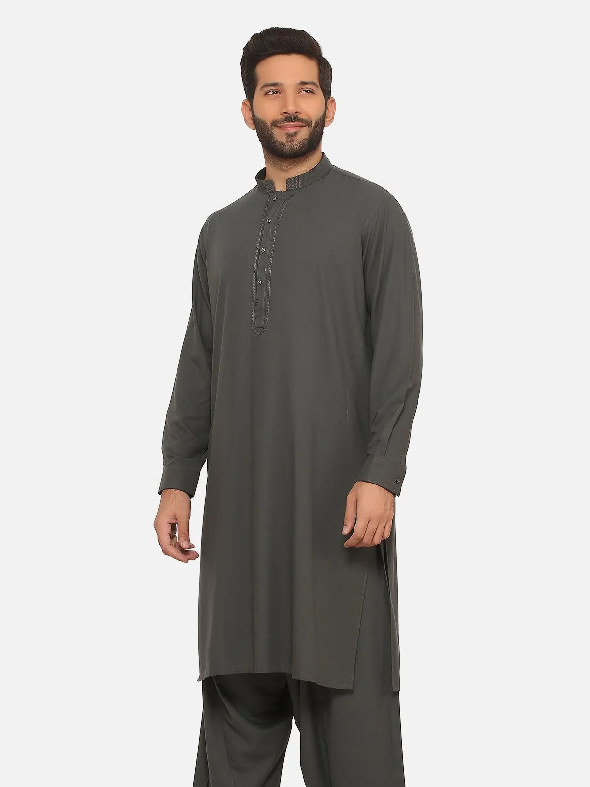 Men's Bottle Green Shalwar Kameez - EMTKS20S-40863