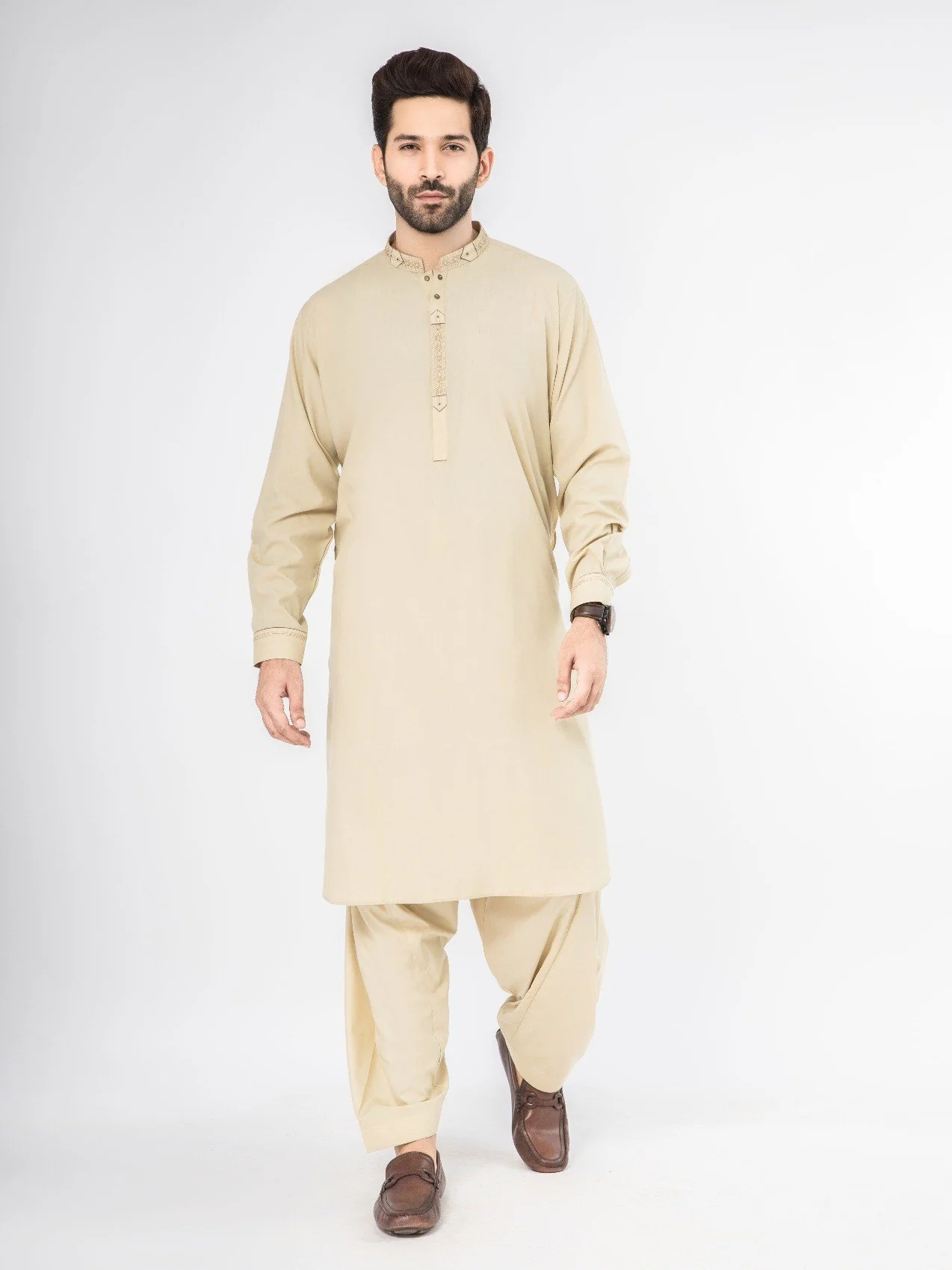 Men's Light Sage Shalwar Kameez - EMTKS21S-40915