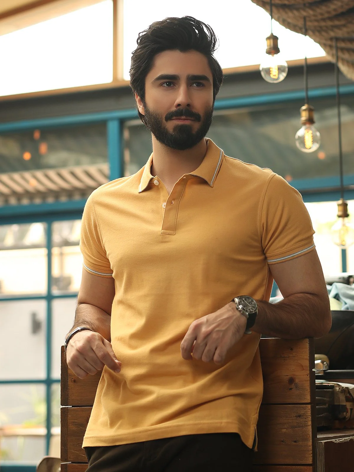 Men's Mustard Polo Shirt - EMTPS19-026