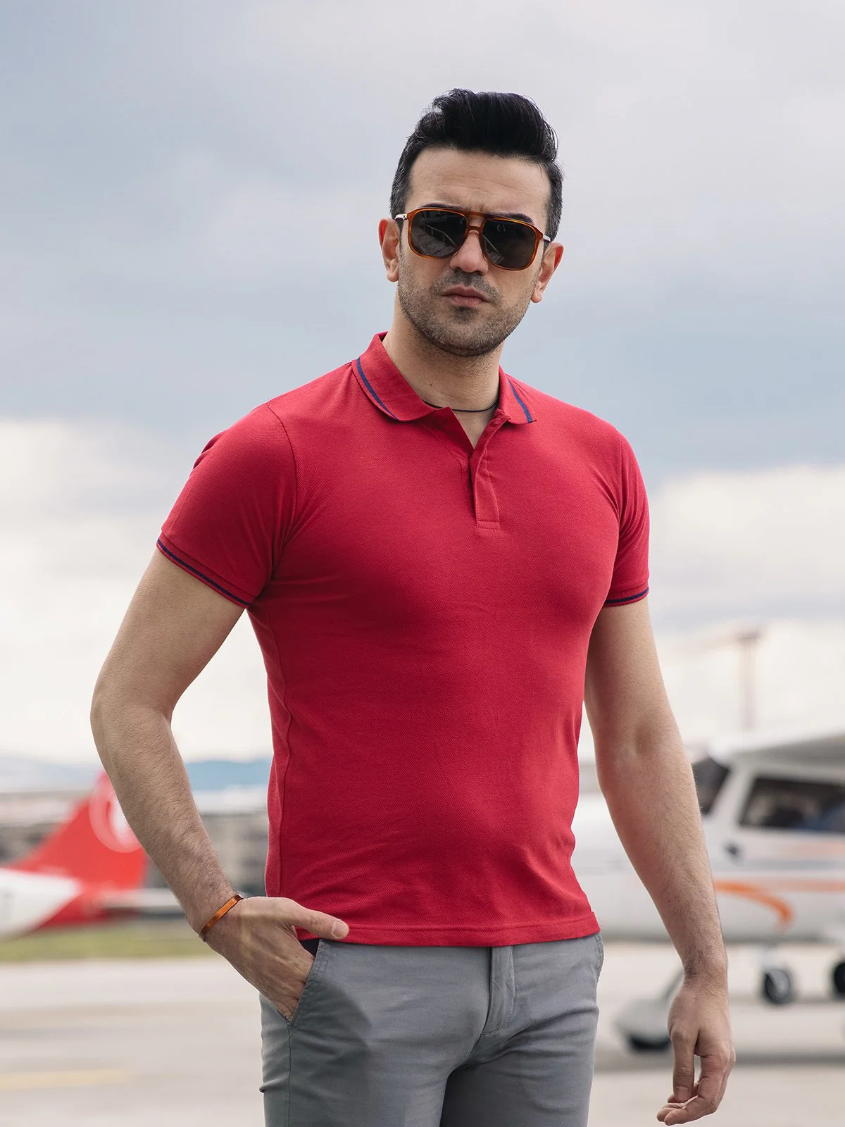 Men's Red Polo Shirt - EMTPS21-003