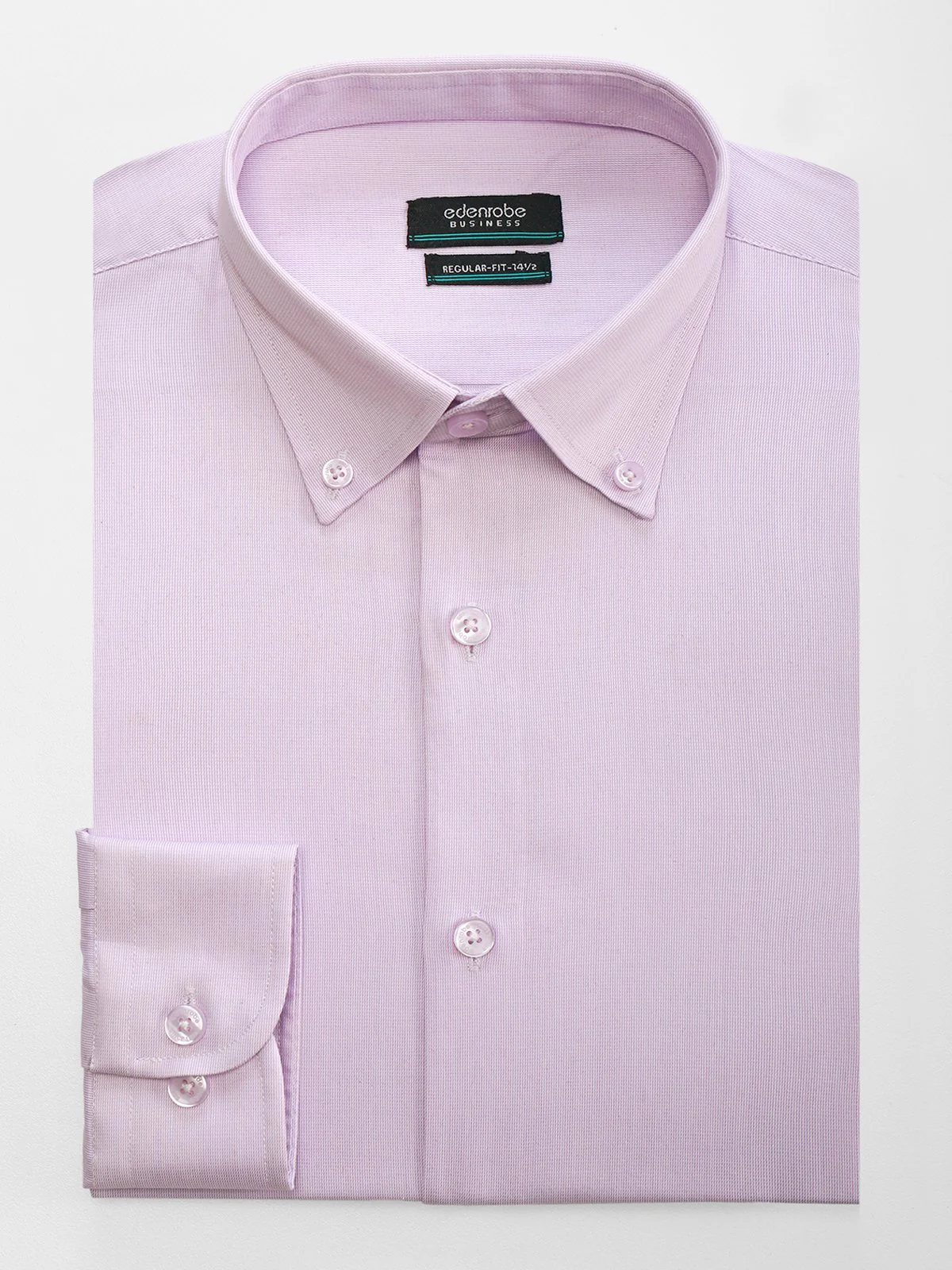 Men's Light Lavender Textured Shirt - EMTSB21-023