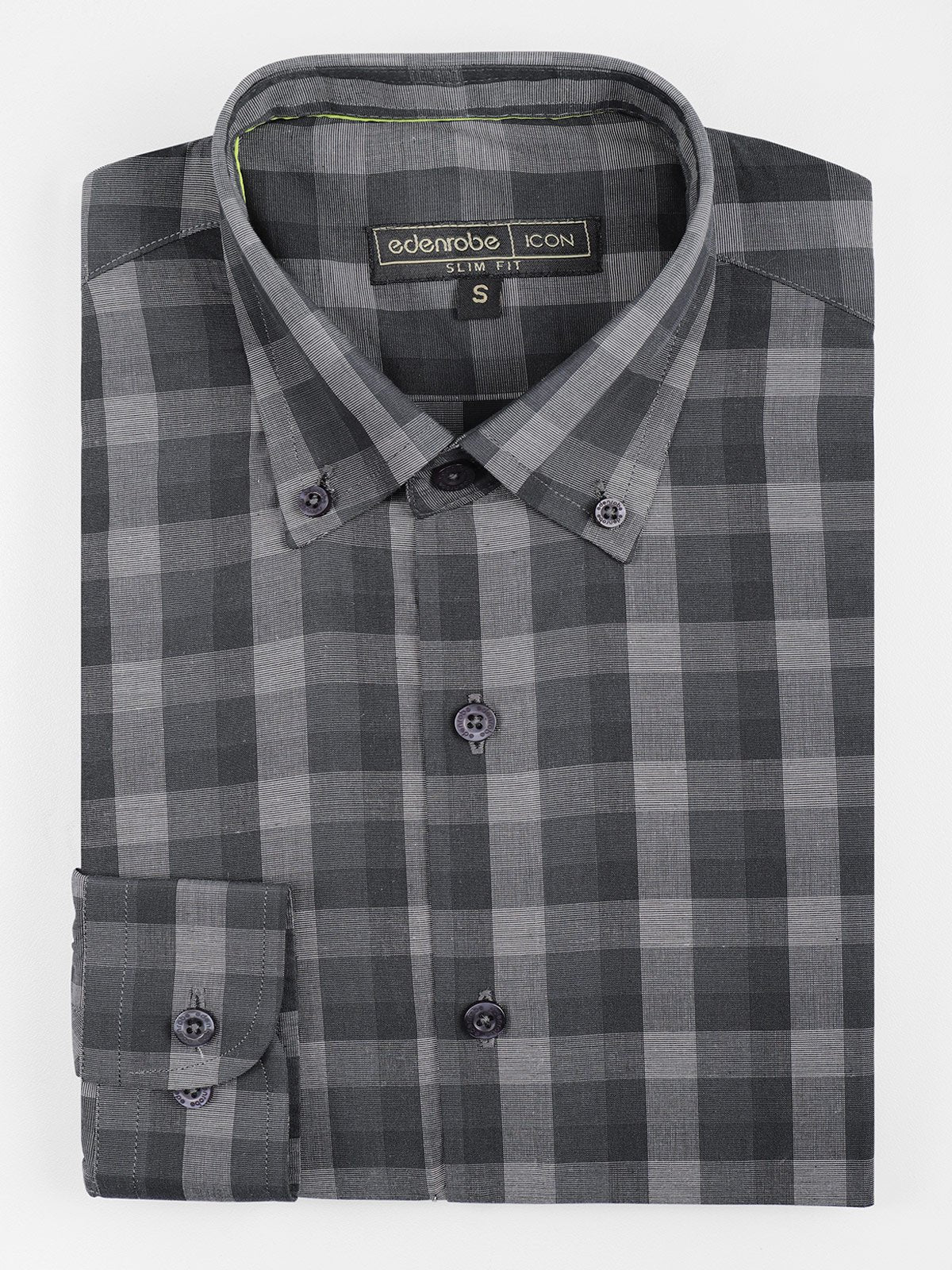 Men's Bottle Green Textured Shirt - EMTSI21-50224