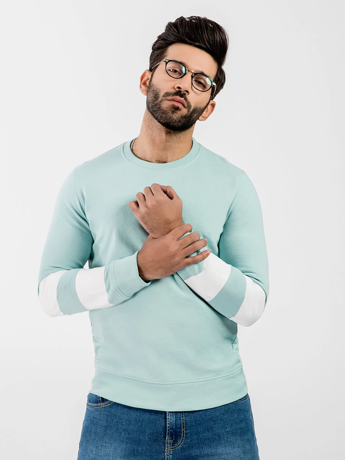 Men's Light Aqua SweatShirt - EMTSS20-004