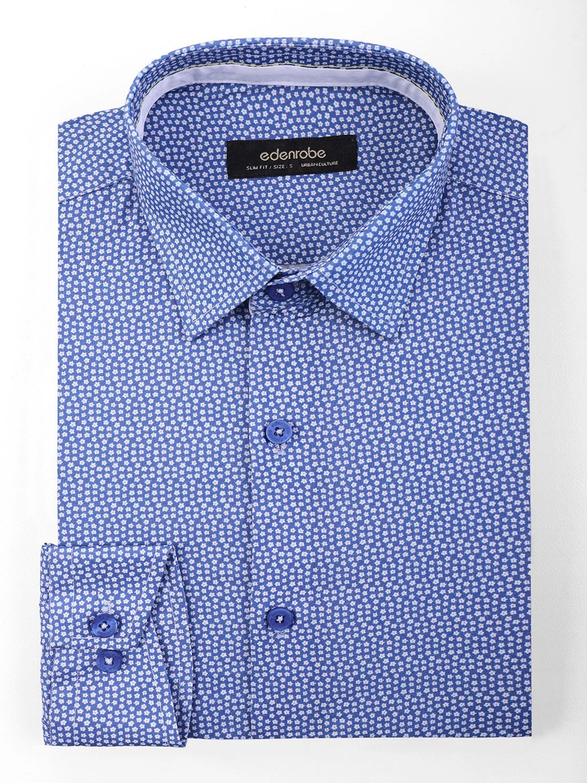 Men's Blue Floral Shirt - EMTSUC21-141