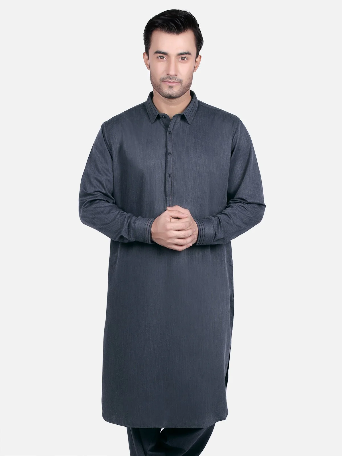 Men's Charcoal Shalwar Kameez - EMTSW18W-9683