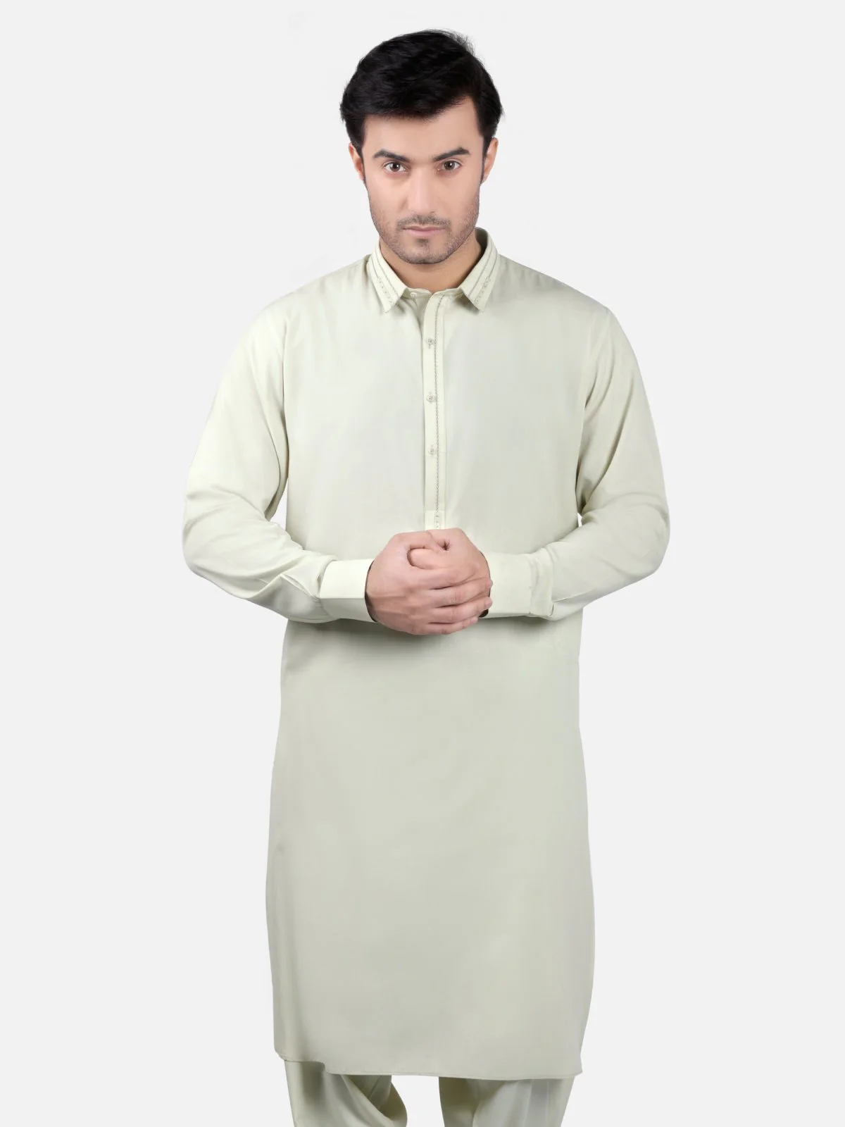 Men's Cream Shalwar Kameez - EMTSW19S-9748