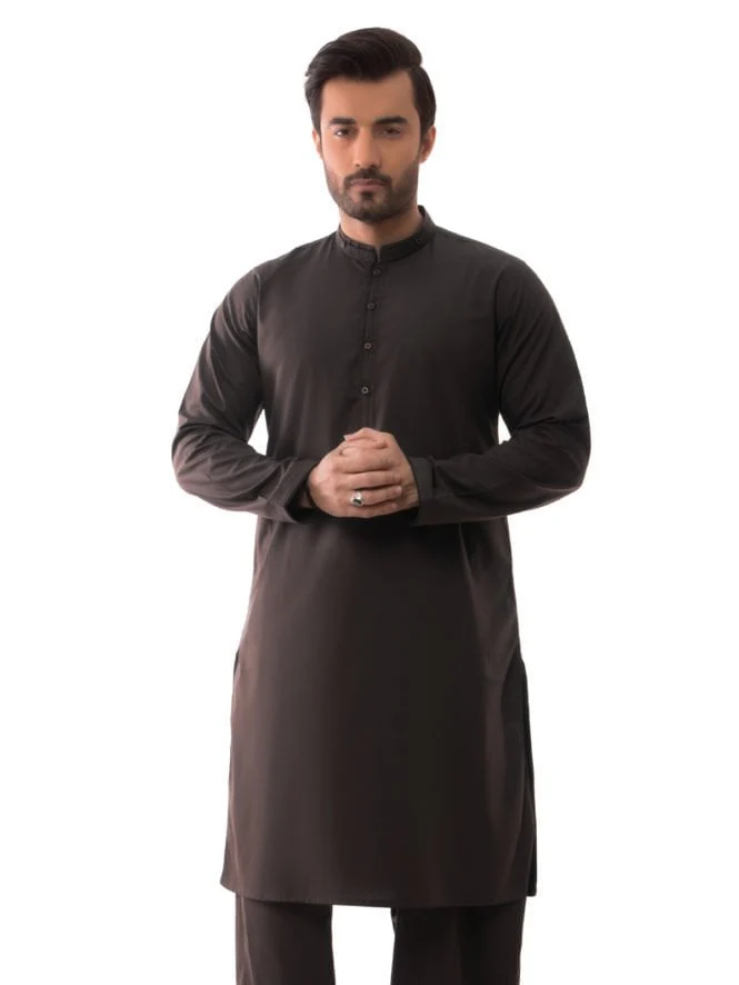 Men's Brown Shalwar Kameez - EMTSW19S-9844