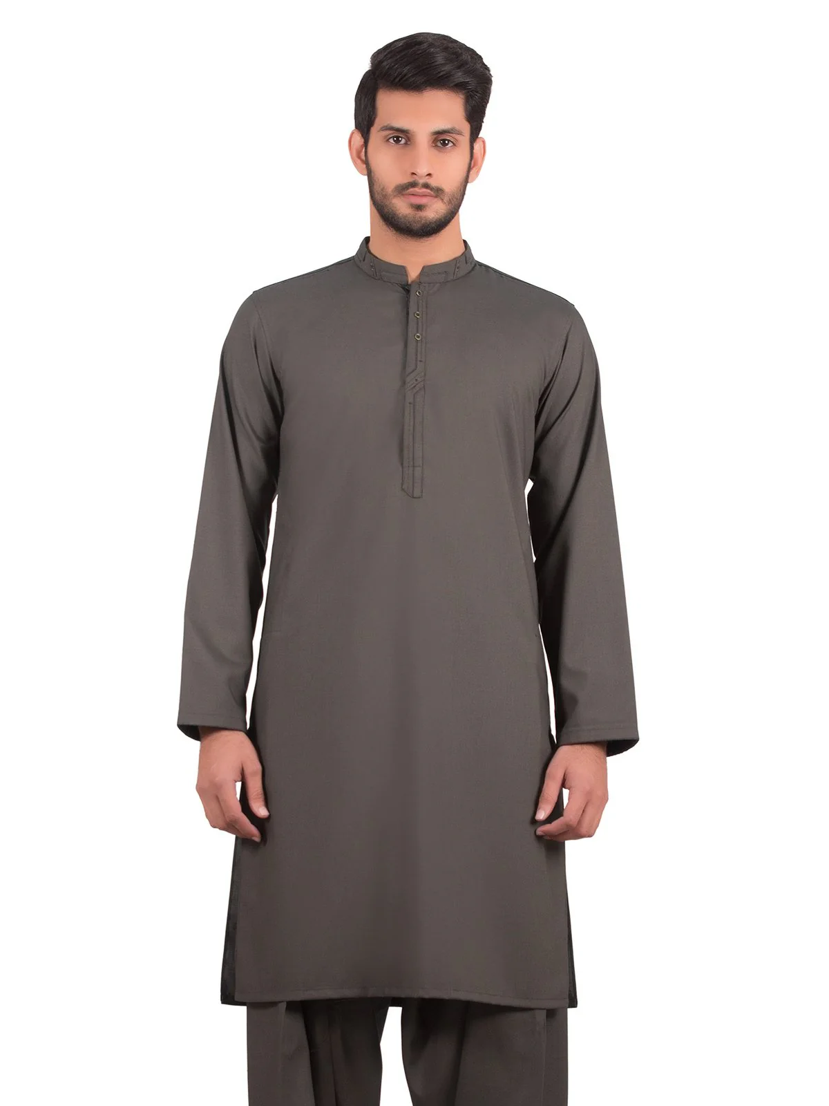 Men's Military Green Shalwar Kameez - EMTSW19S-9865