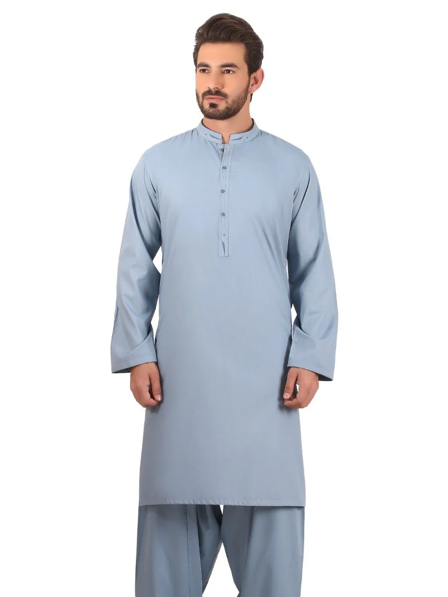 Men's Light Blue Shalwar Kameez - EMTSW20S-9848