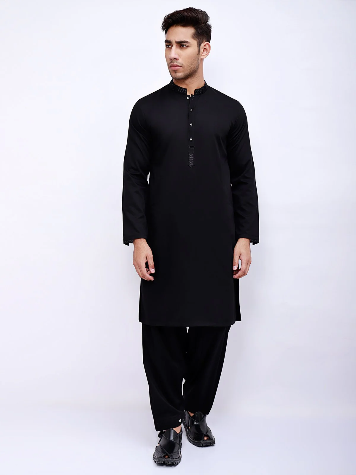 Men's Black Shalwar Kameez - EMTSW21S-99040
