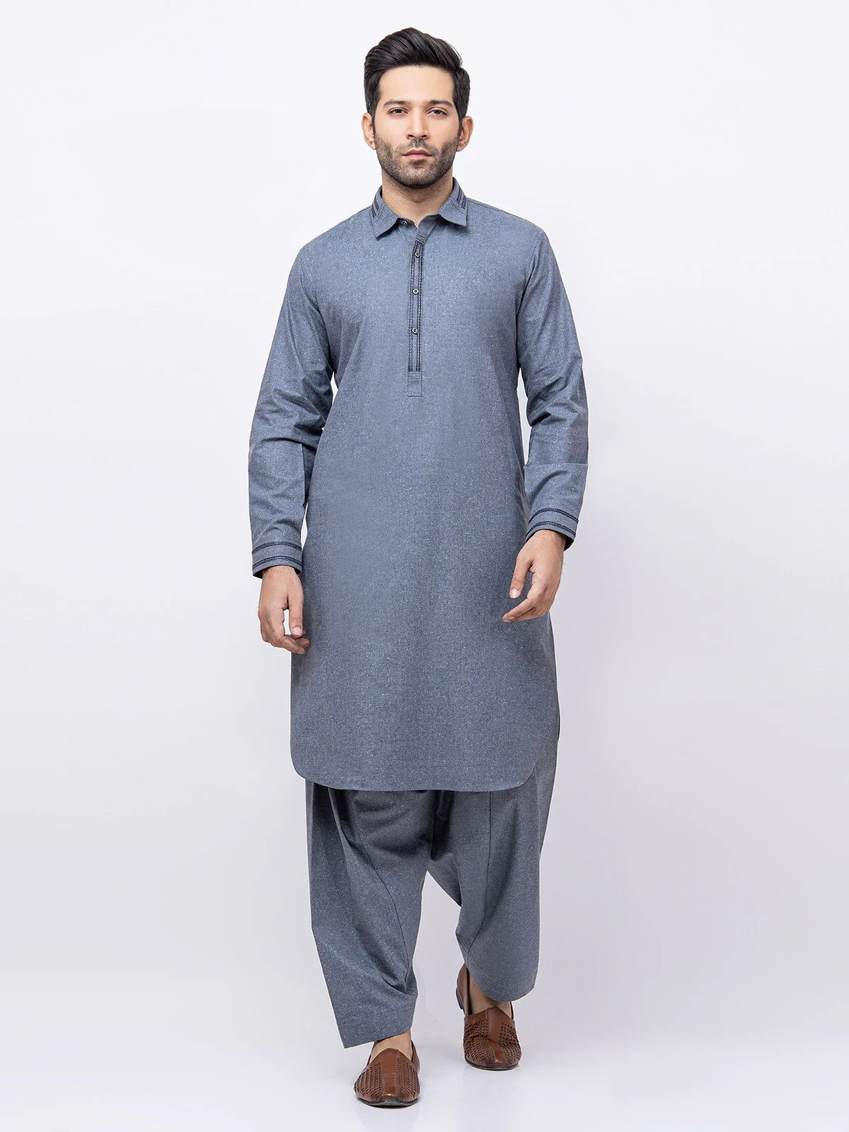 Men's Mid Blue Shalwar Kameez - EMTSW21S-99158