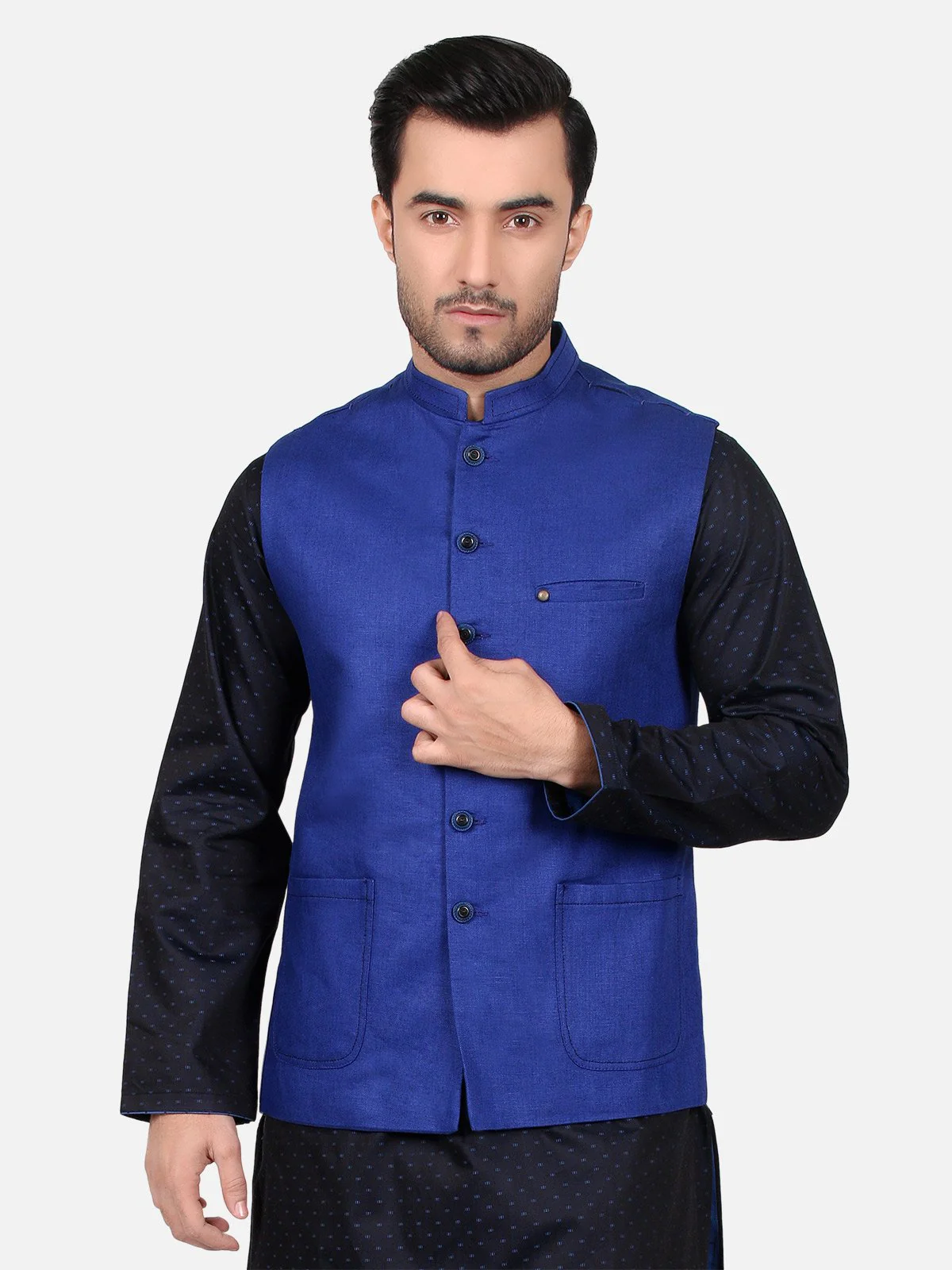 Men's Royal Blue Waist Coat - EMTWC18-35637