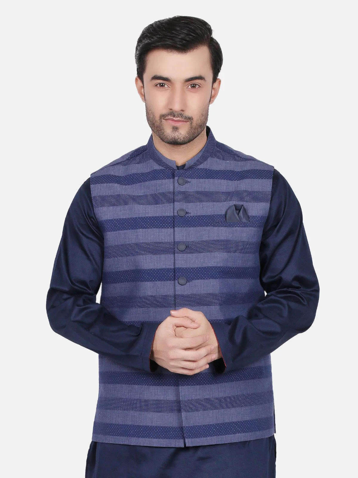 Men's Blue Waist Coat - EMTWC18-35665