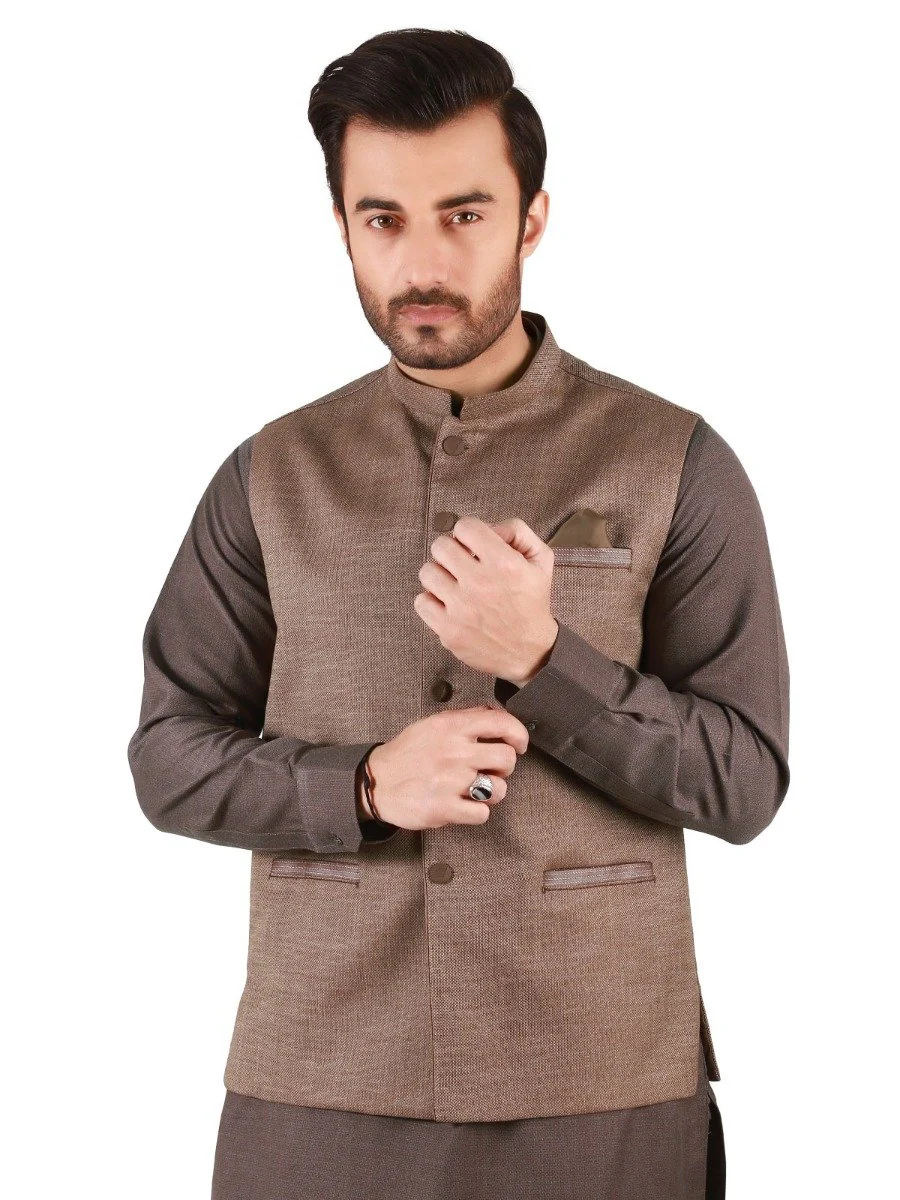 Men's Light Brown Waist Coat - EMTWC19-35698