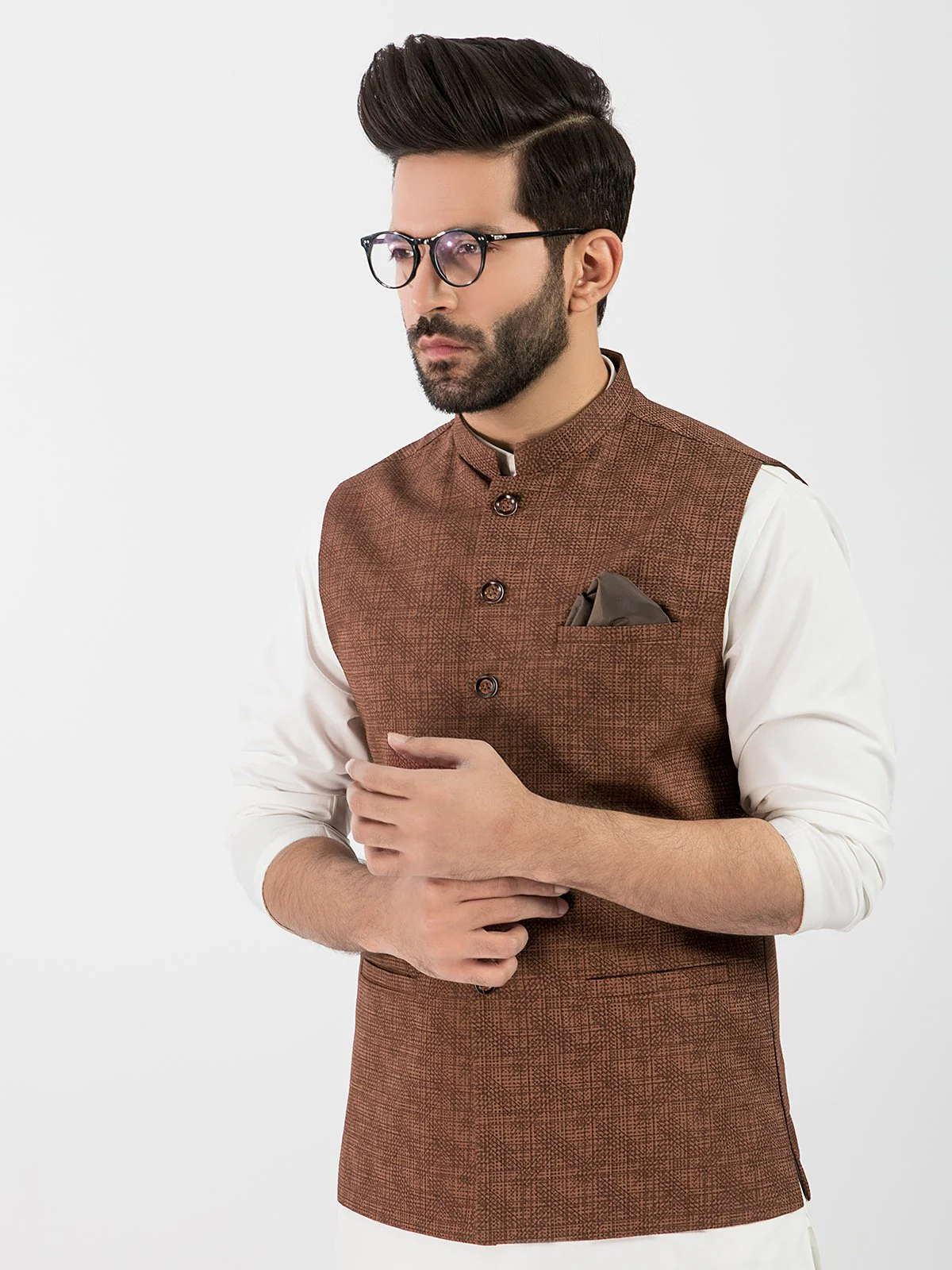 Men's Brown Waist Coat - EMTWC20-35732