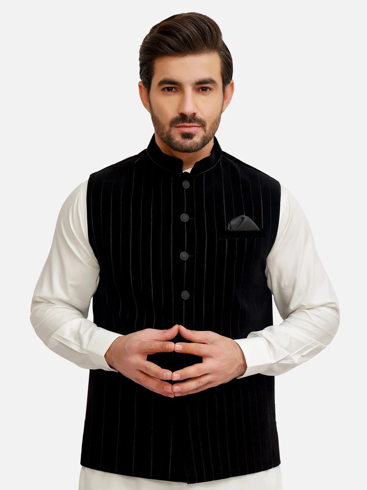 Men's Black Waist Coat - EMTWC21-35736