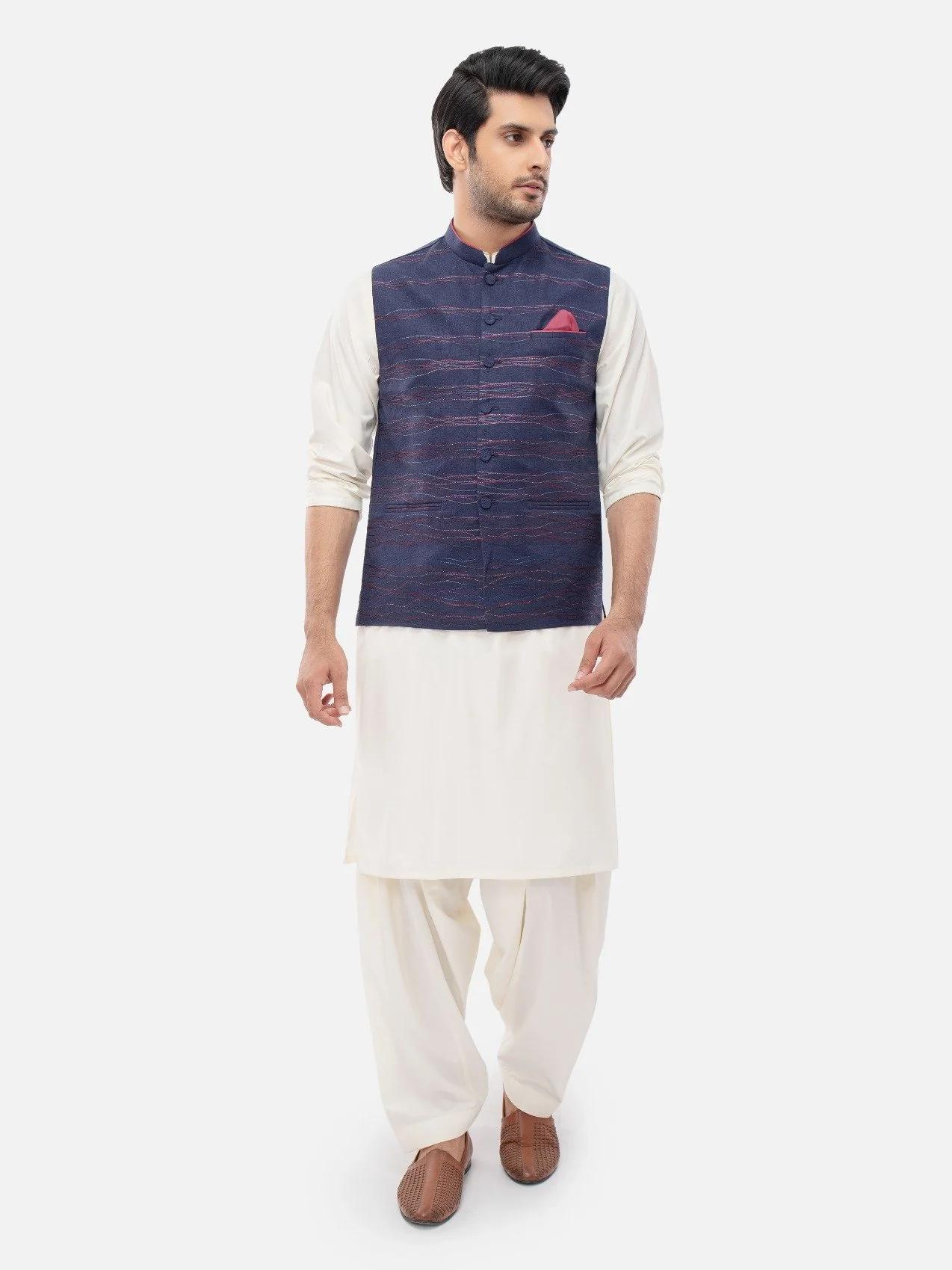 Men's Navy Blue Waist Coat - EMTWC21-35767