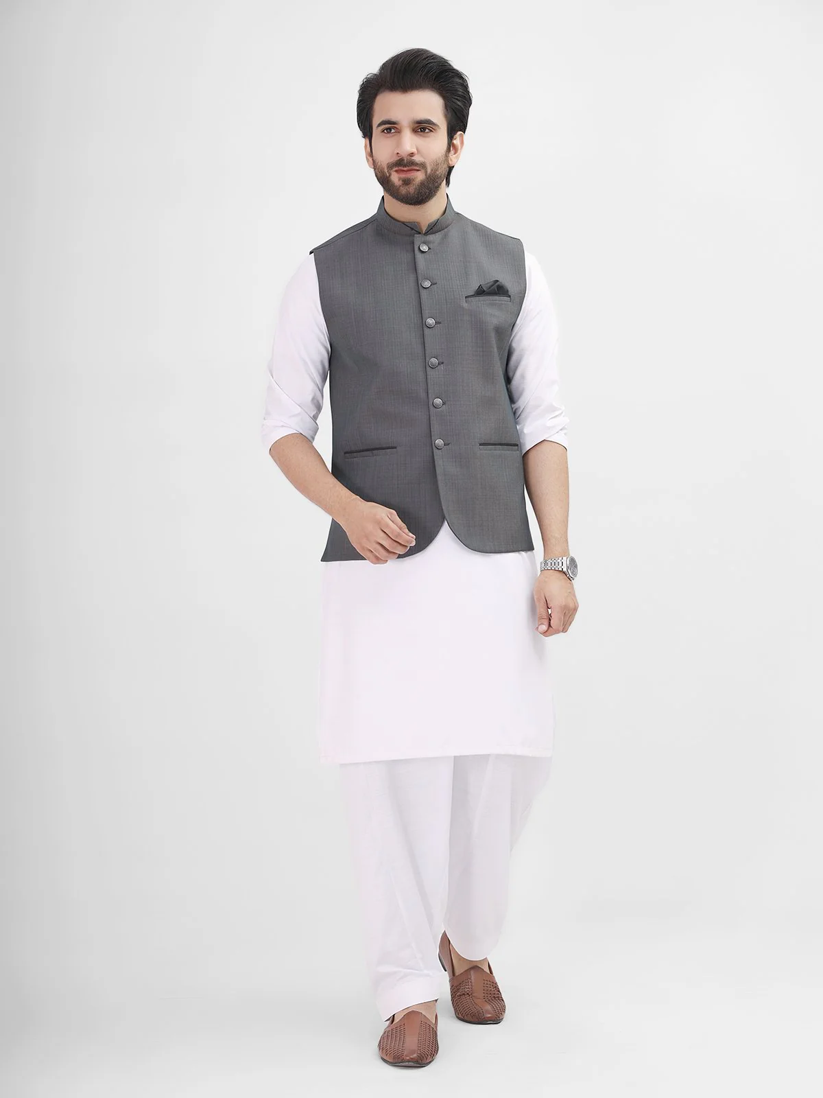 Men's Dark Grey Waist Coat - EMTWC21-35772