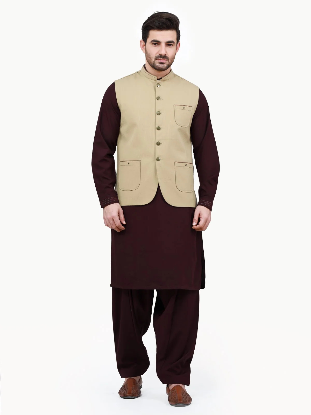Men's Fawn Waist Coat - EMTWC22-35781