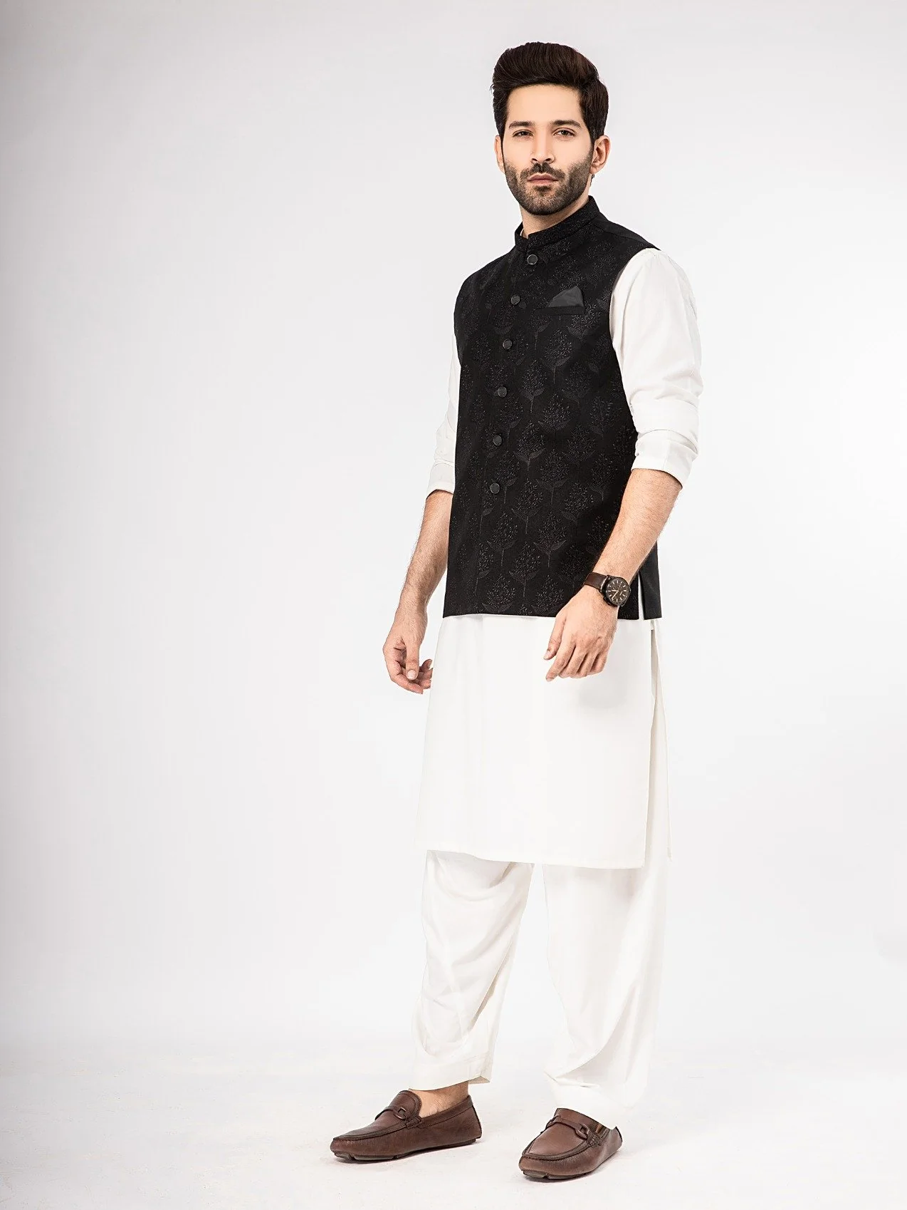 Men's Black Waist Coat Ceremonial - EMTWCC21-074