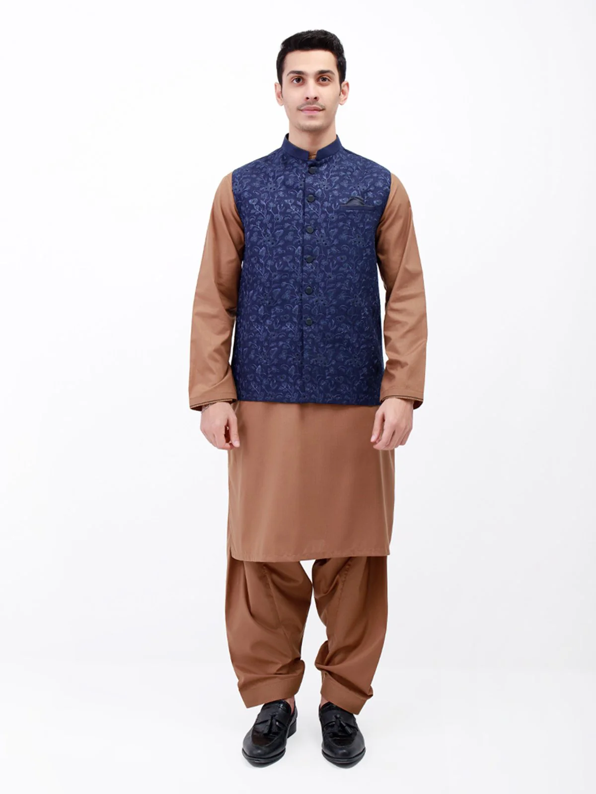 Men's Navy Blue Waist Coat Ceremonial - EMTWCC21-077