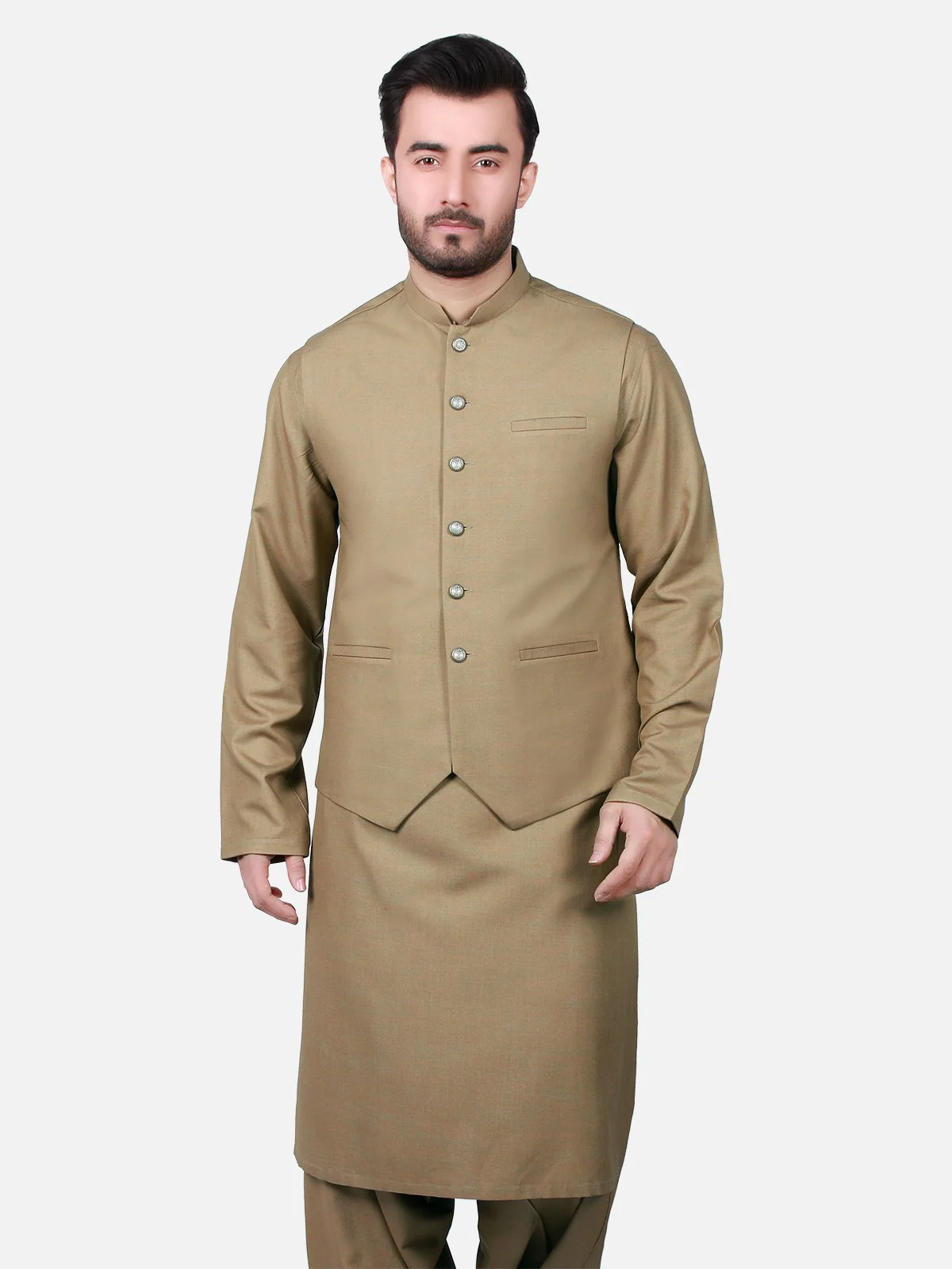 Men's Camel Waist Coat Suit - EMTWCS18-9723