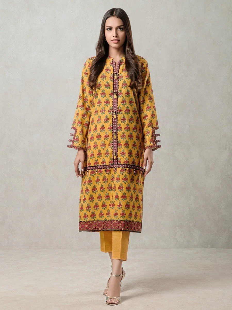Unstitched Printed Khaddar Shirt Trouser - EWU20A10-20305