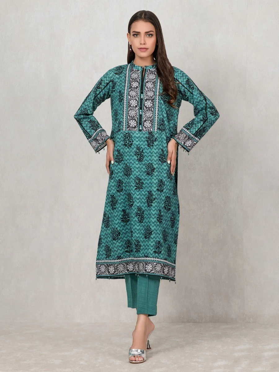 Unstitched Printed Khaddar Shirt Trouser - EWU20A10-20310