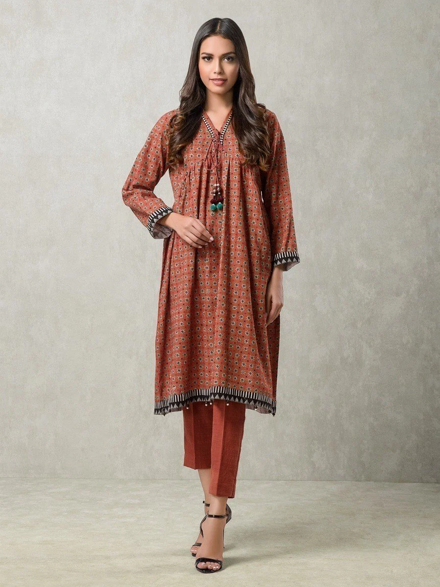 Unstitched Printed Khaddar Shirt - EWU20A10-20354